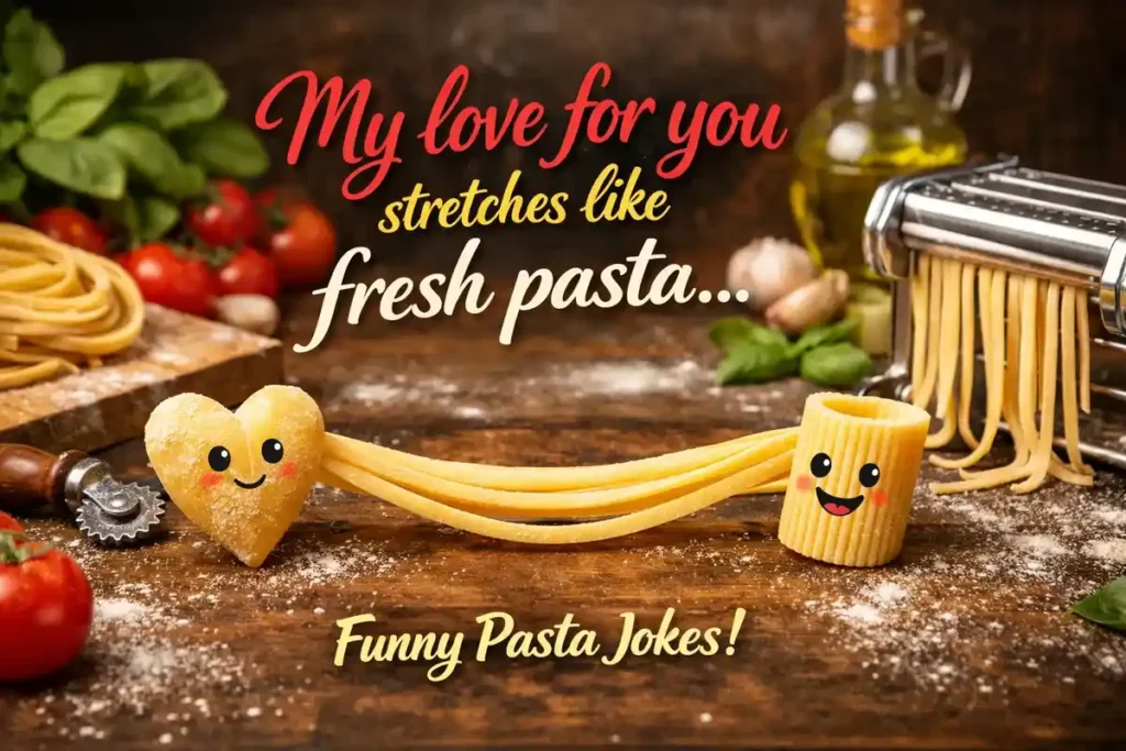 My love for you stretches like fresh pasta.