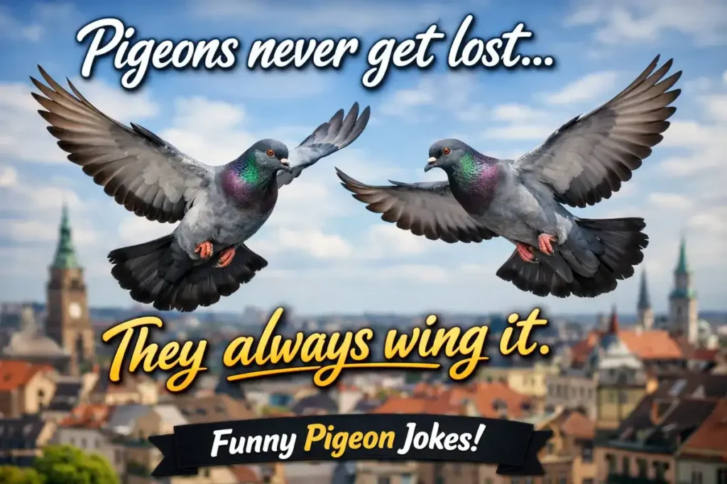 Pigeons never get lost they always wing it.