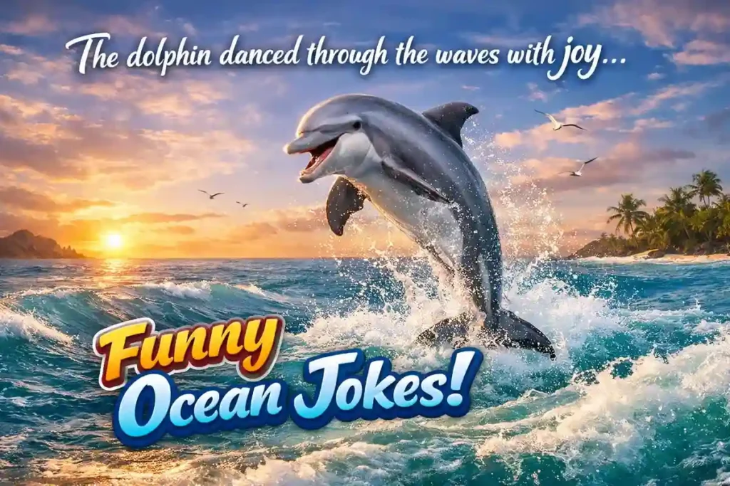 The dolphin danced through the waves with joy.