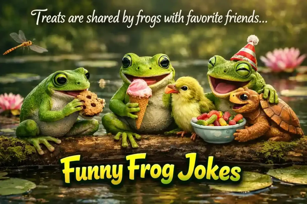 Treats are shared by Toad with favorite friends.