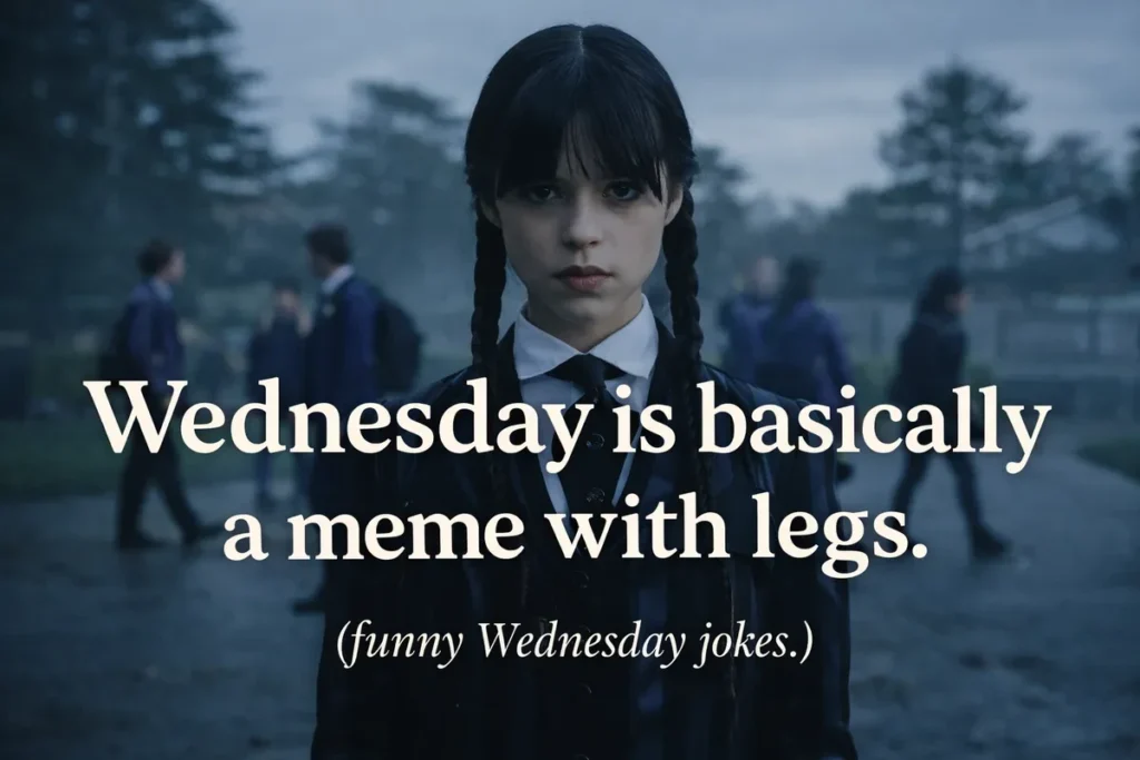 Wednesday is basically a meme with legs.