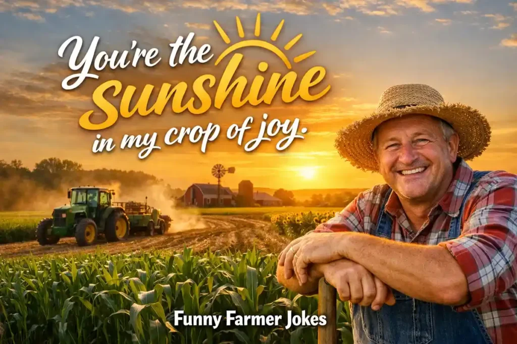 You’re the sunshine in my crop of joy.