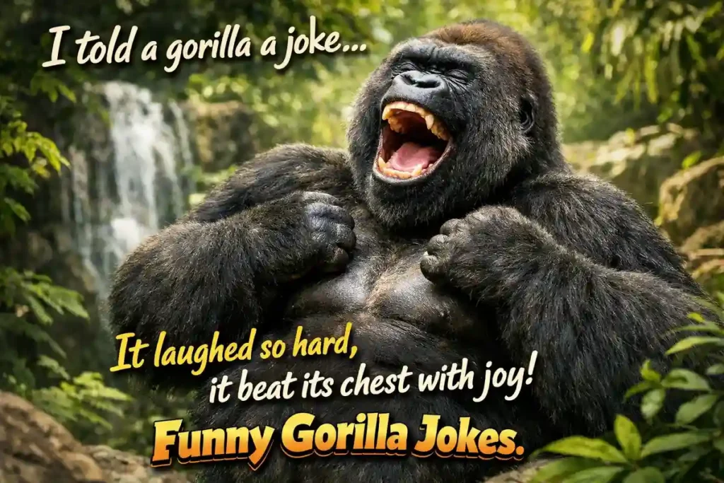 I told a gorilla a joke, it laughed so hard it beat its chest with joy
