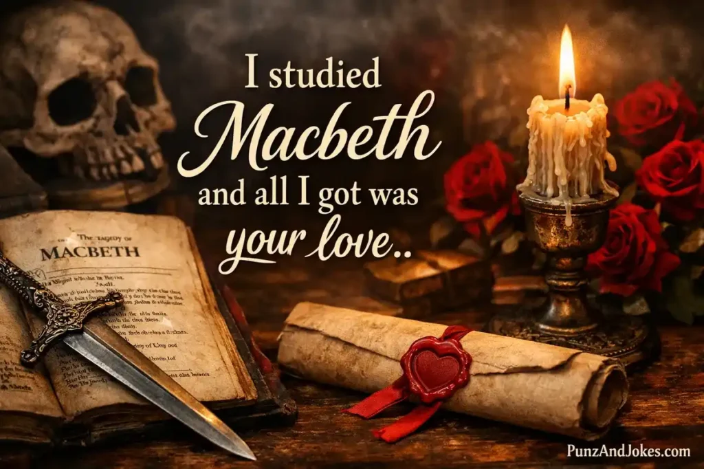 I studied Macbeth and all I got was your love.