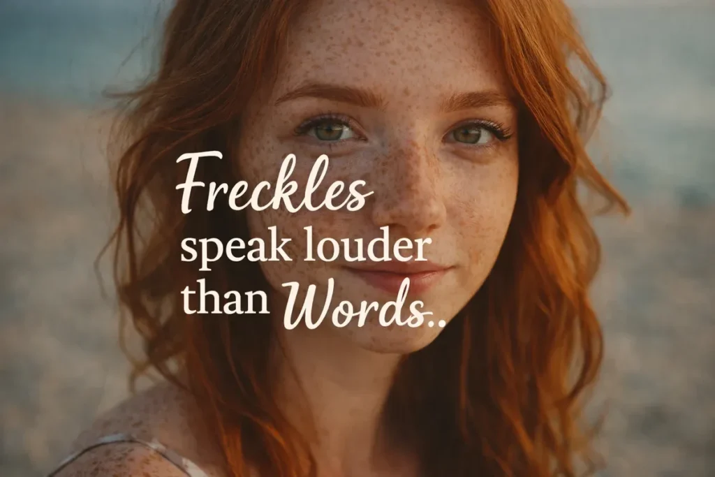 Freckles speak louder than words.
