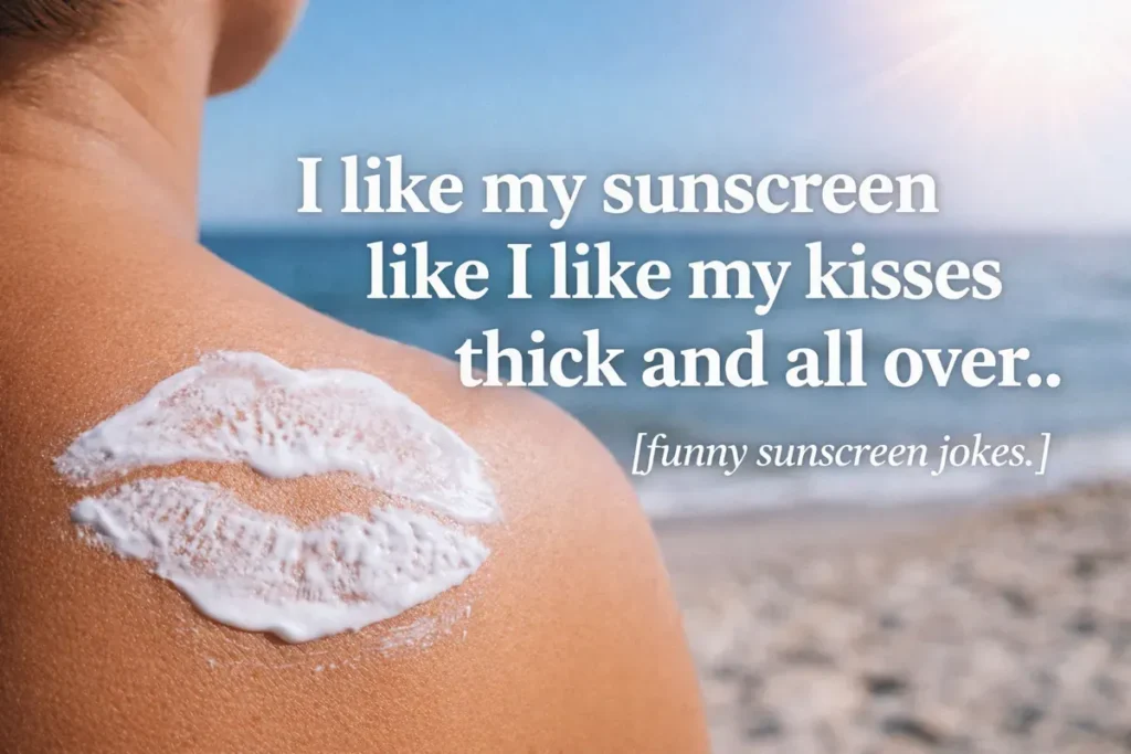 I like my sunscreen like I like my kisses thick and all over.