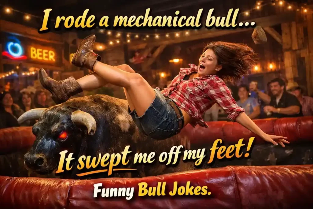 I rode a mechanical bull it swept me off my feet.