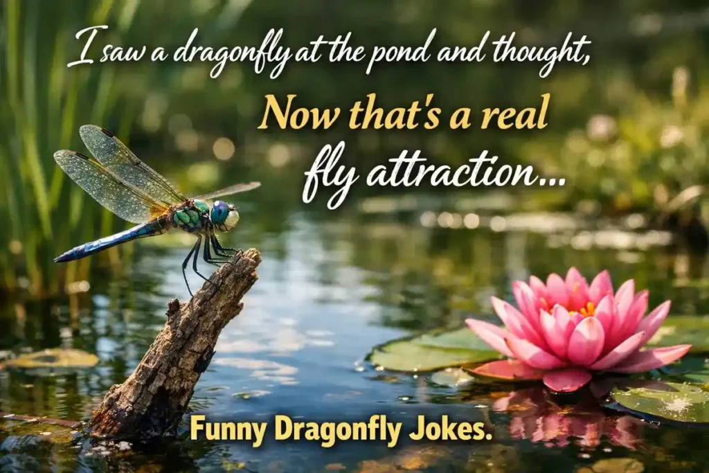 I saw a dragonfly at the pond and thought, now that’s a real fly attraction.