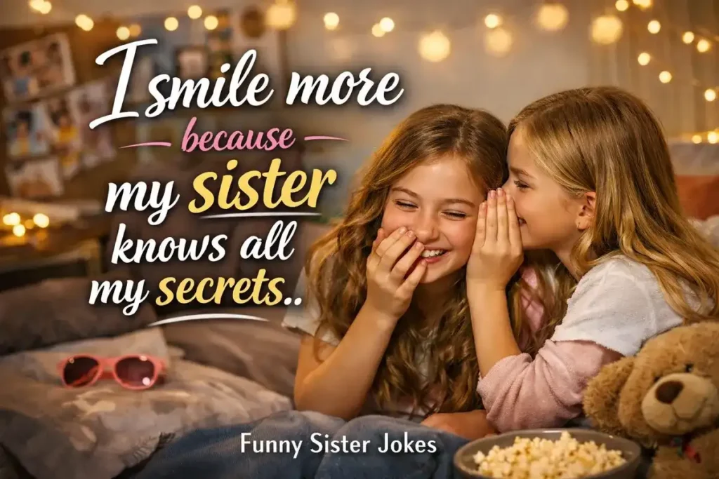 I smile more because my sister knows all my secrets.