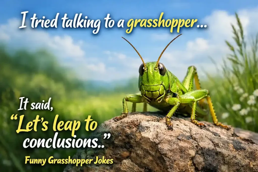 I tried talking to a grasshopper, it said let’s leap to conclusions.