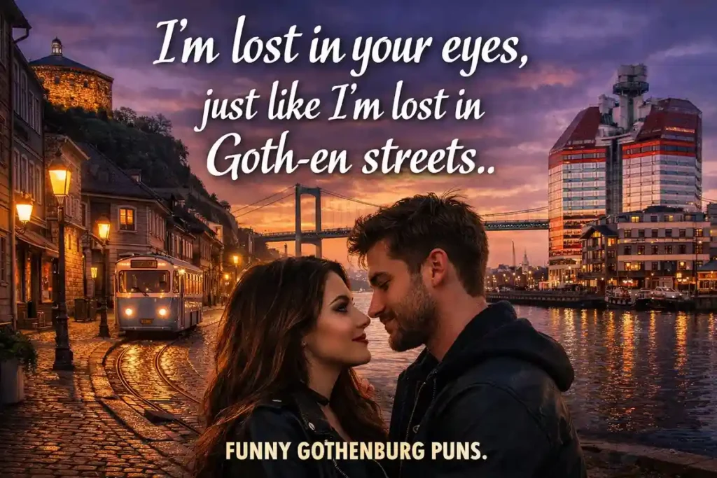 I’m lost in your eyes, just like I’m lost in Goth-en streets.