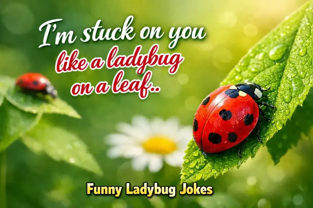 I’m stuck on you like a ladybug on a leaf.