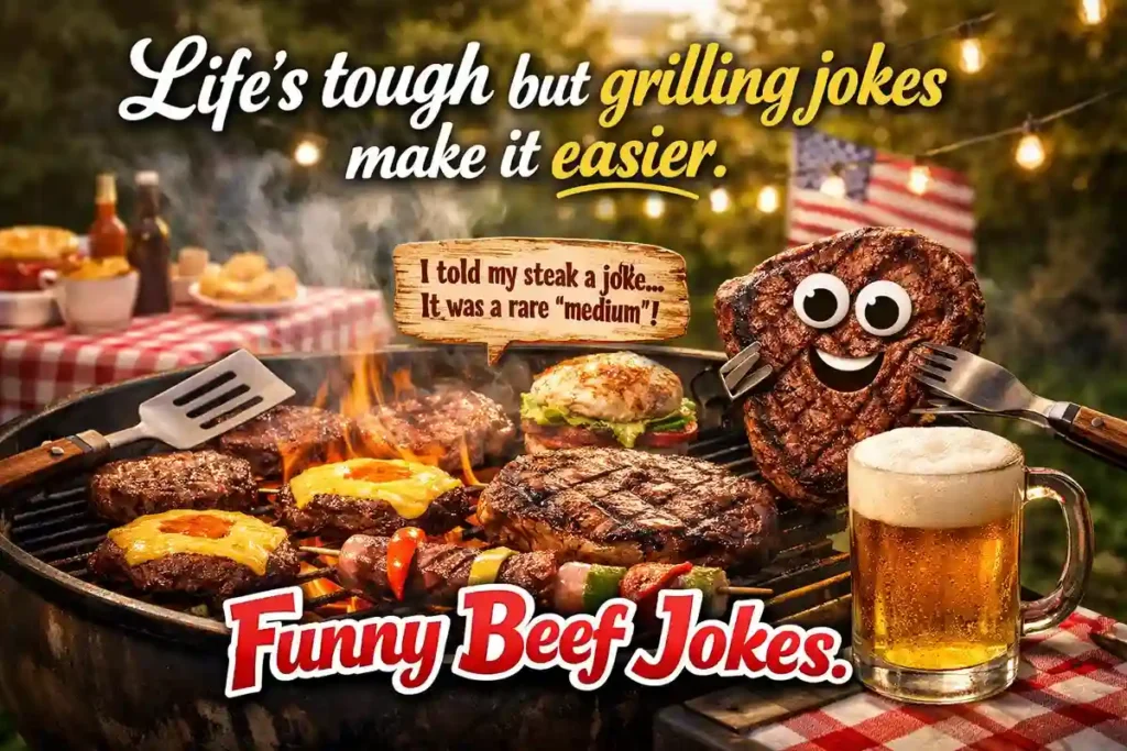 Life’s tough but grilling jokes make it easier.