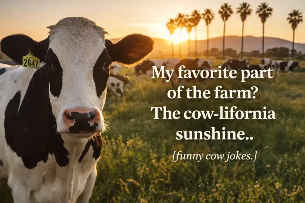 My favorite part of the farm? The cow-lifornia sunshine.