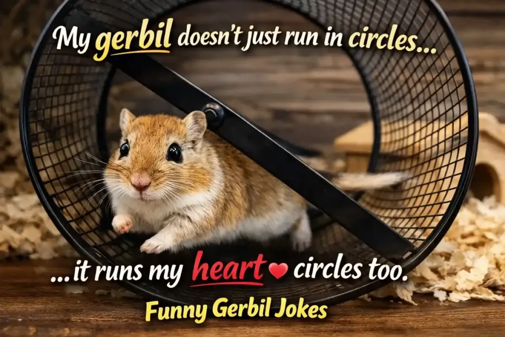 My gerbil doesn’t just run in circles it runs my heart in circles too.