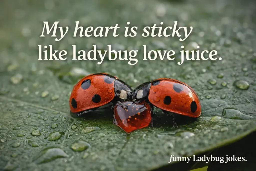 My heart is sticky like ladybug love juice.
