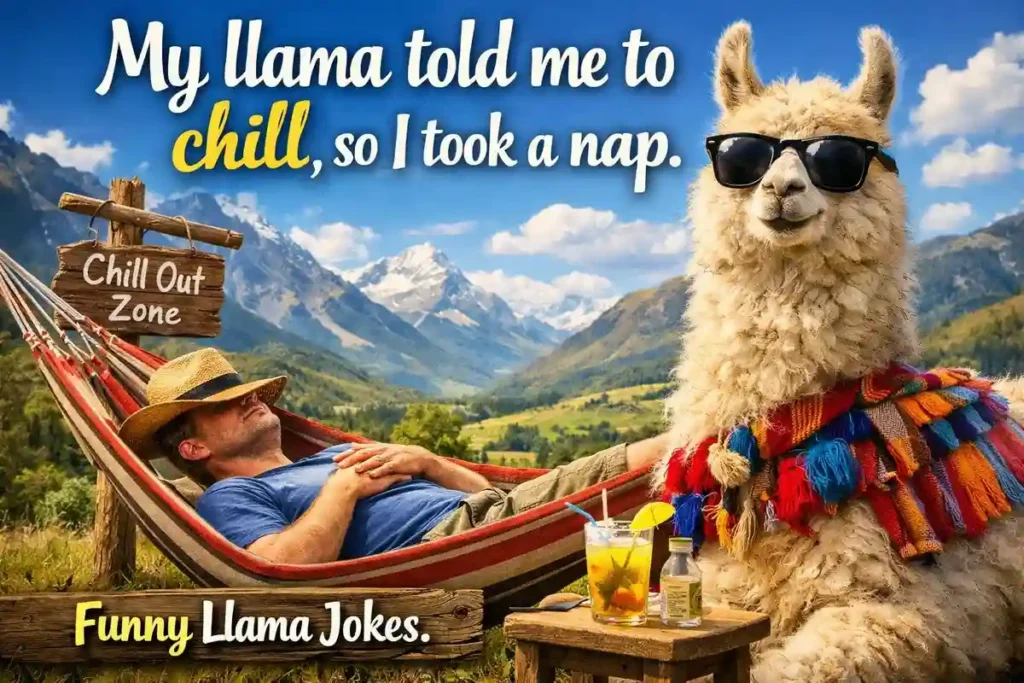 My llama told me to chill, so I took a nap.