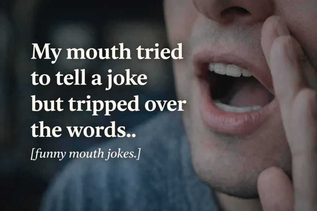 My mouth tried to tell a joke but tripped over the words.