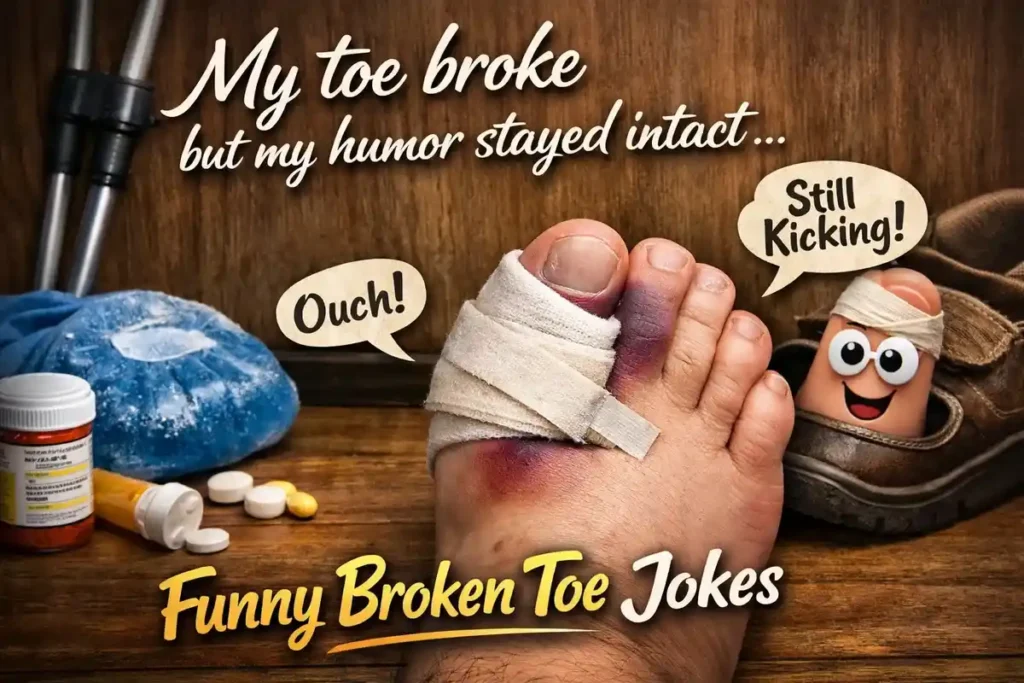 My toe broke but my humor stayed intact.