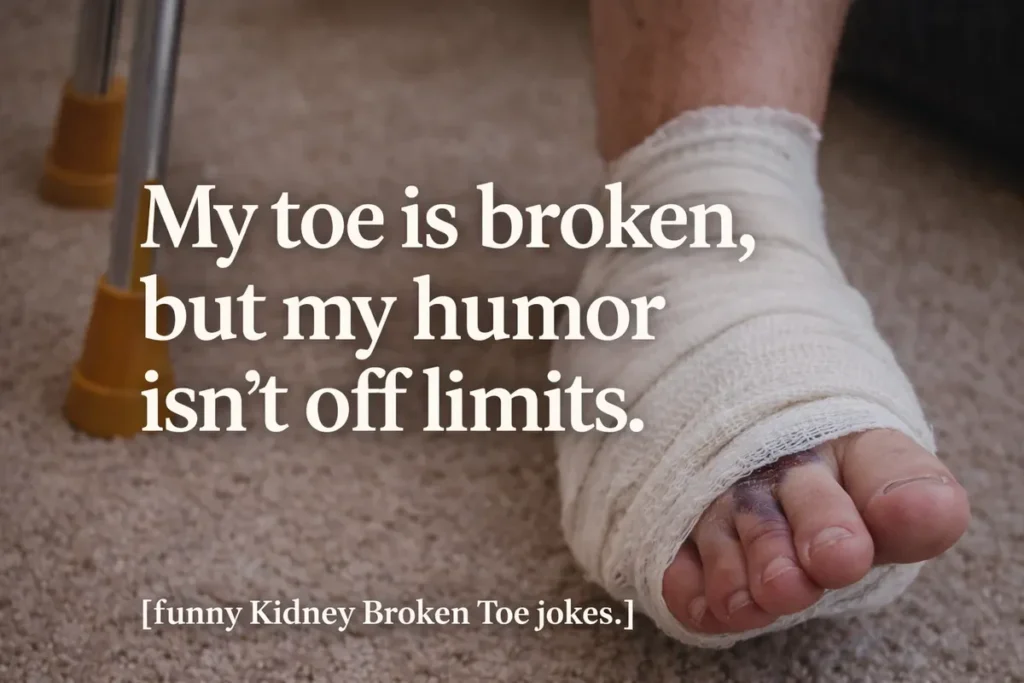 My toe is broken, but my humor isn’t off limits.