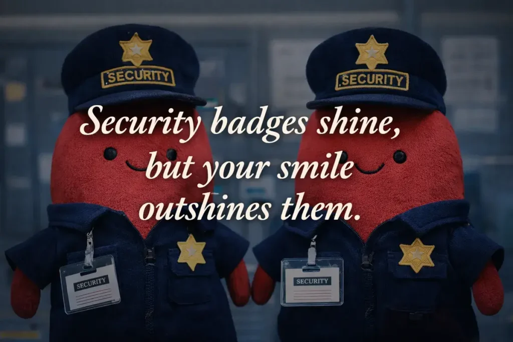 Security badges shine, but your smile outshines them.