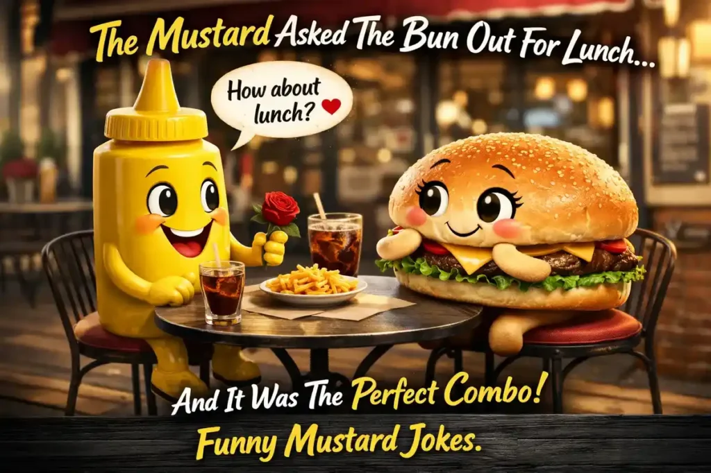 The mustard asked the bun out for lunch andit was the perfect combo.