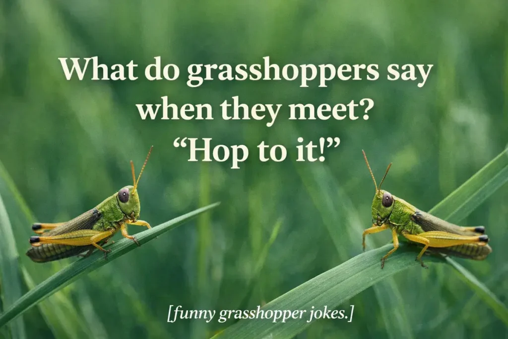 What do grasshoppers say when they meet? “Hop to it!”