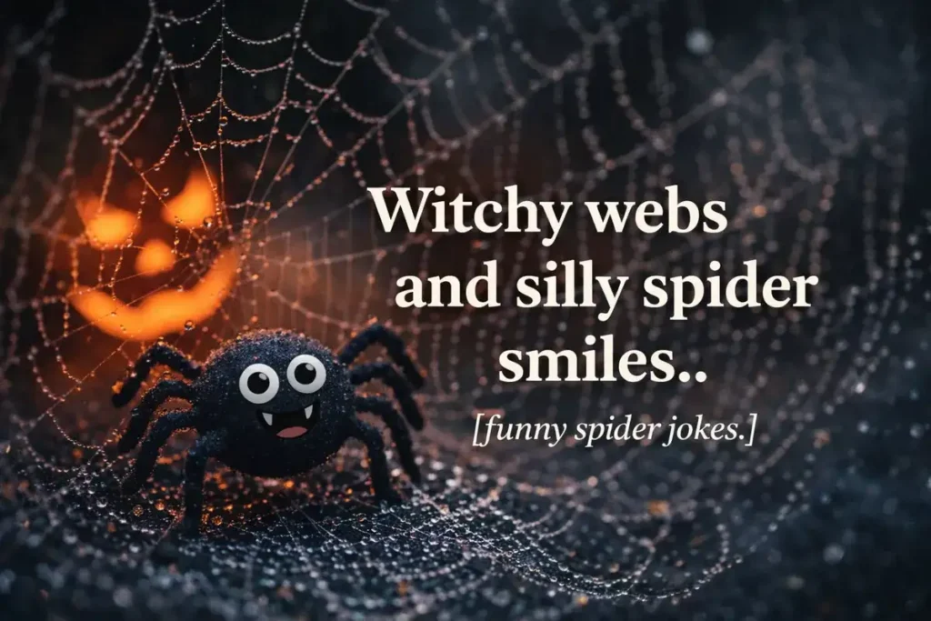Witchy webs and silly spider smiles.