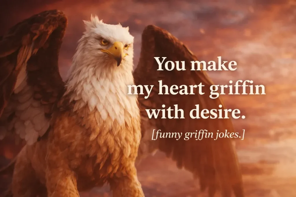You make my heart griffin with desire.
