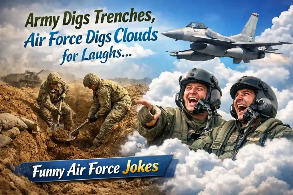 Army digs trenches, Air Force digs clouds for laughs.