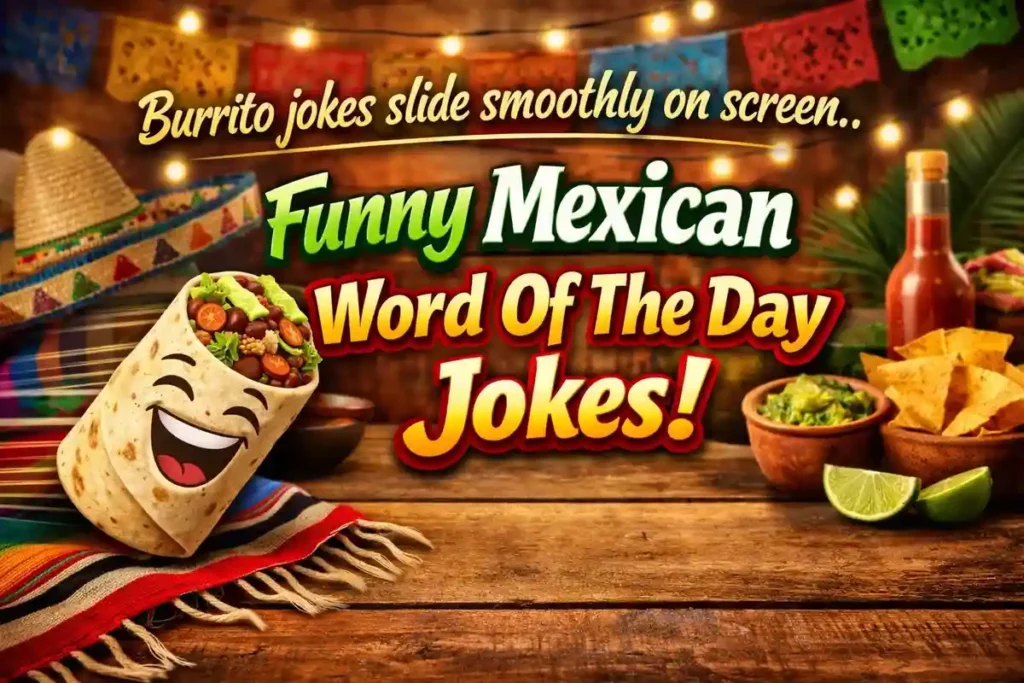 Burrito jokes slide smoothly on screen.