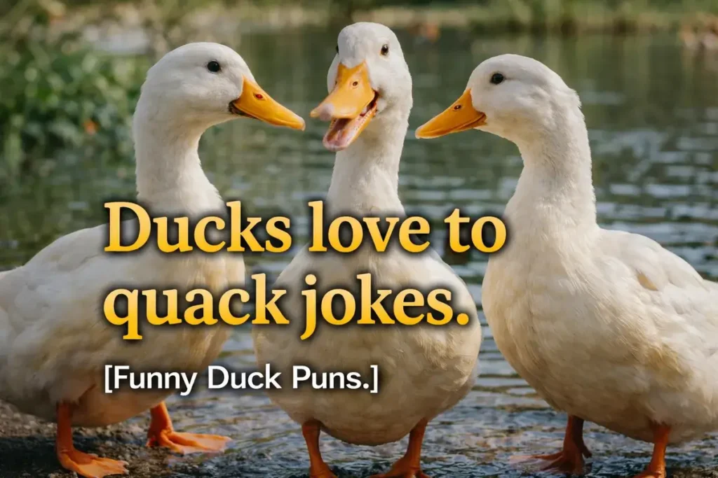 Ducks love to quack jokes.