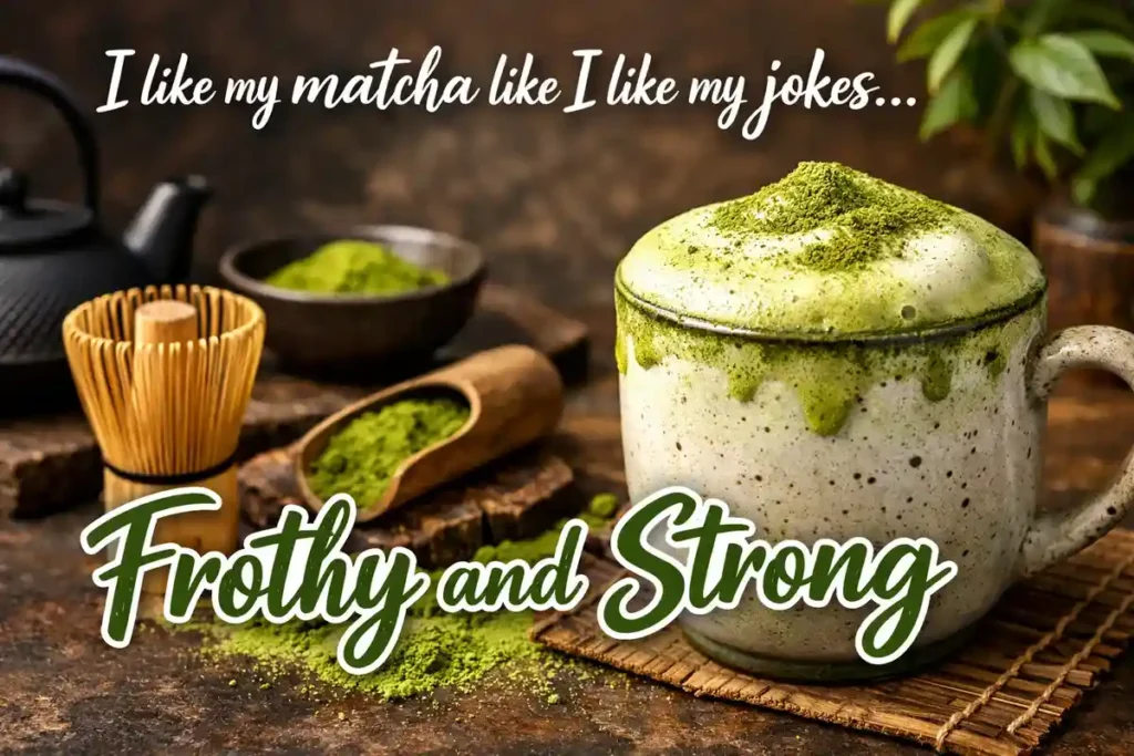 I like my matcha like I like my jokes frothy and strong.