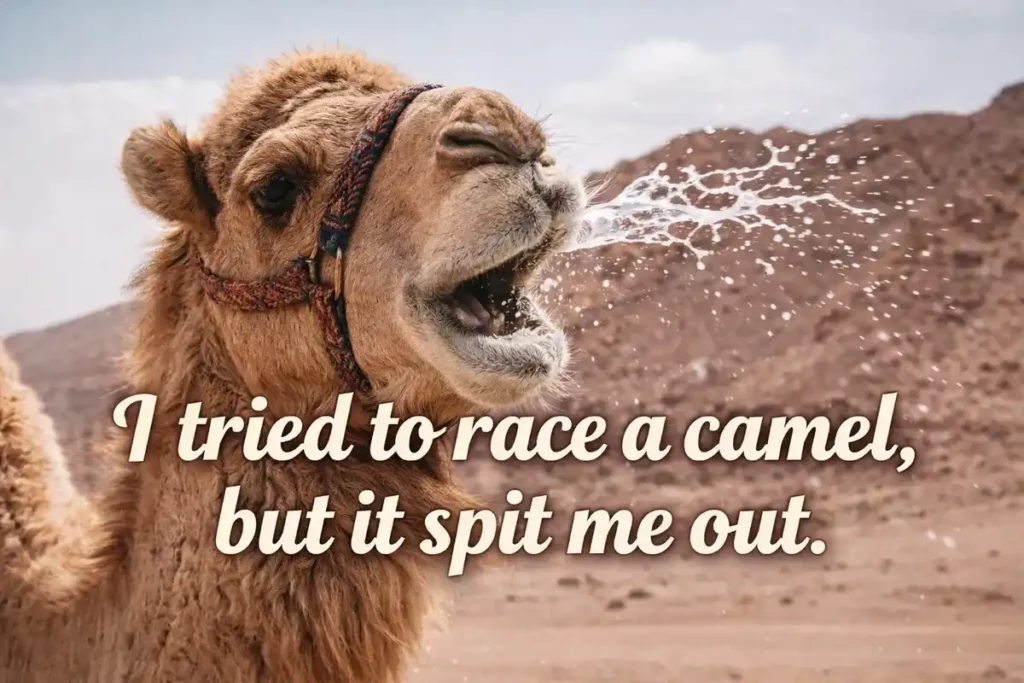 I tried to race a camel, but it spit me out