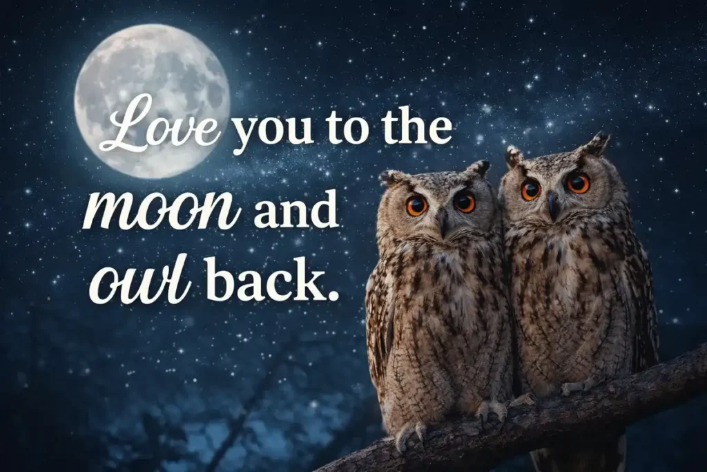 Love you to the moon and owl back.