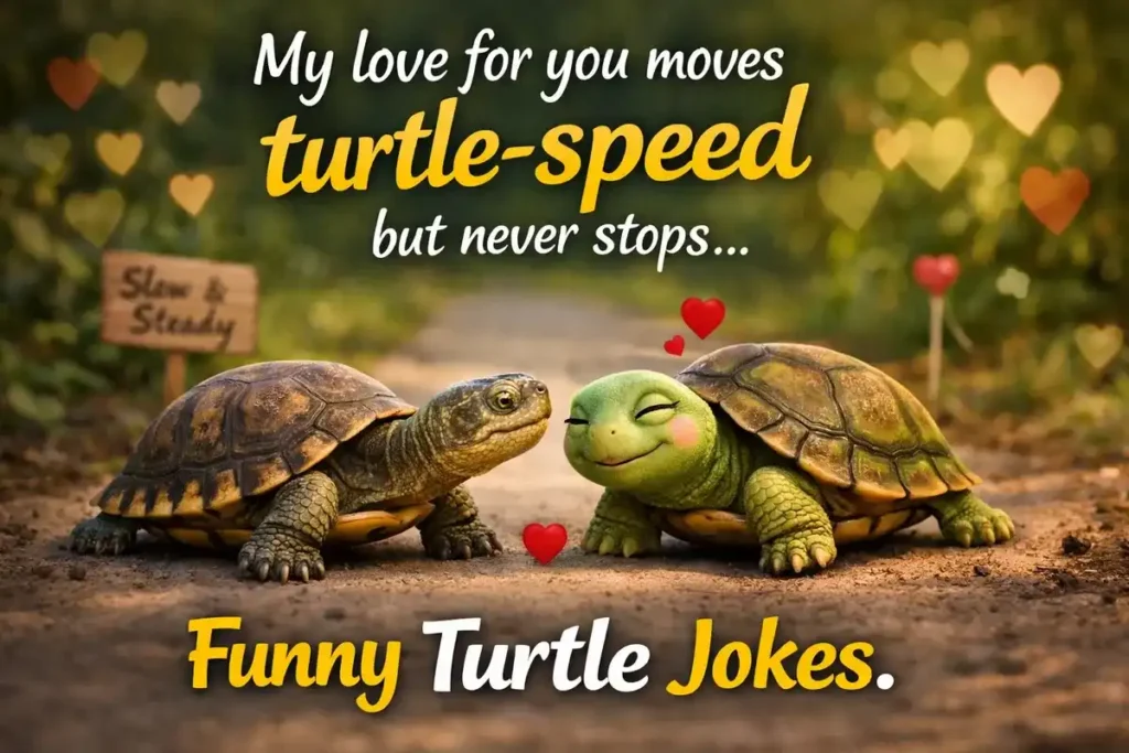 My love for you moves turtle-speed but never stops.