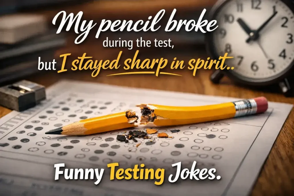 My pencil broke during the test, but I stayed sharp in spirit.