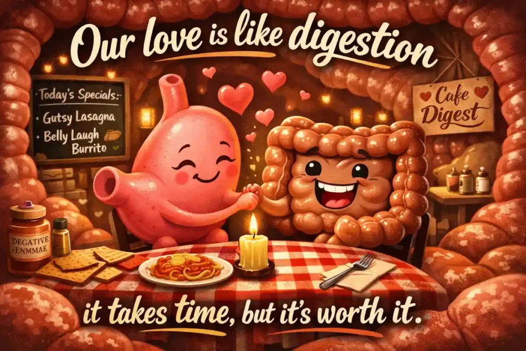 Our love is like digestion it takes time, but it’s worth it.