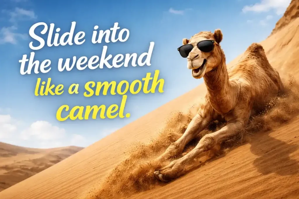 Slide into the weekend like a smooth camel