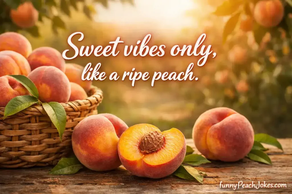 Sweet vibes only, like a ripe peach.