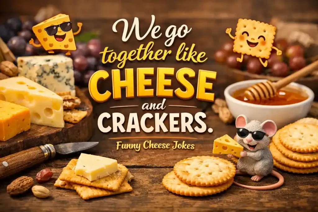 We go together like cheese and crackers.