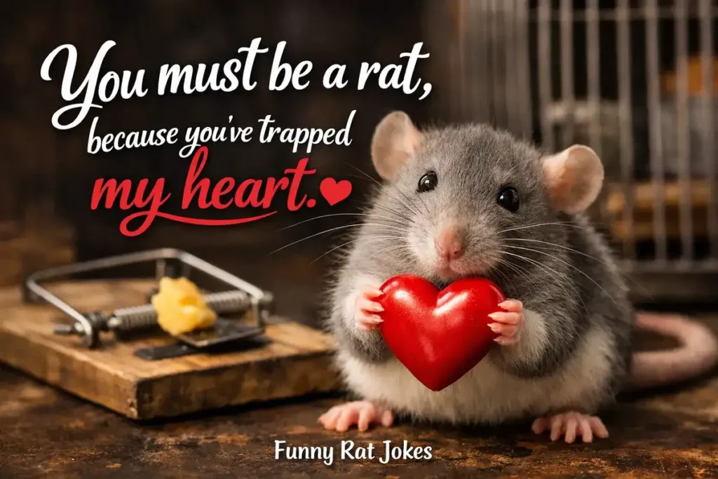 You must be a rat, because you’ve trapped my heart.