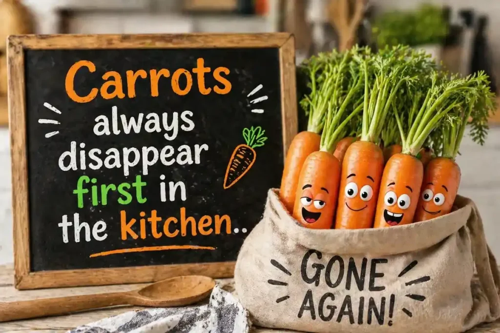 Carrots always disappear first in the kitchen.