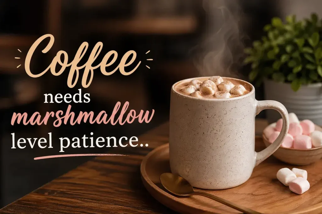 Coffee needs marshmallow level patience.