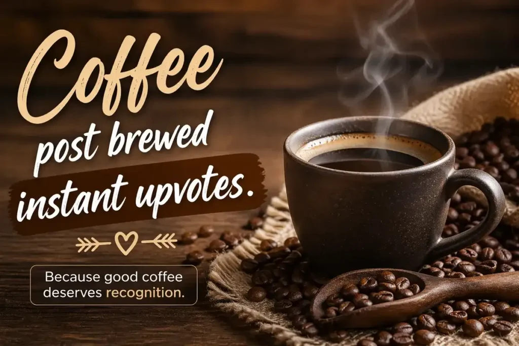 Coffee post brewed instant upvotes.