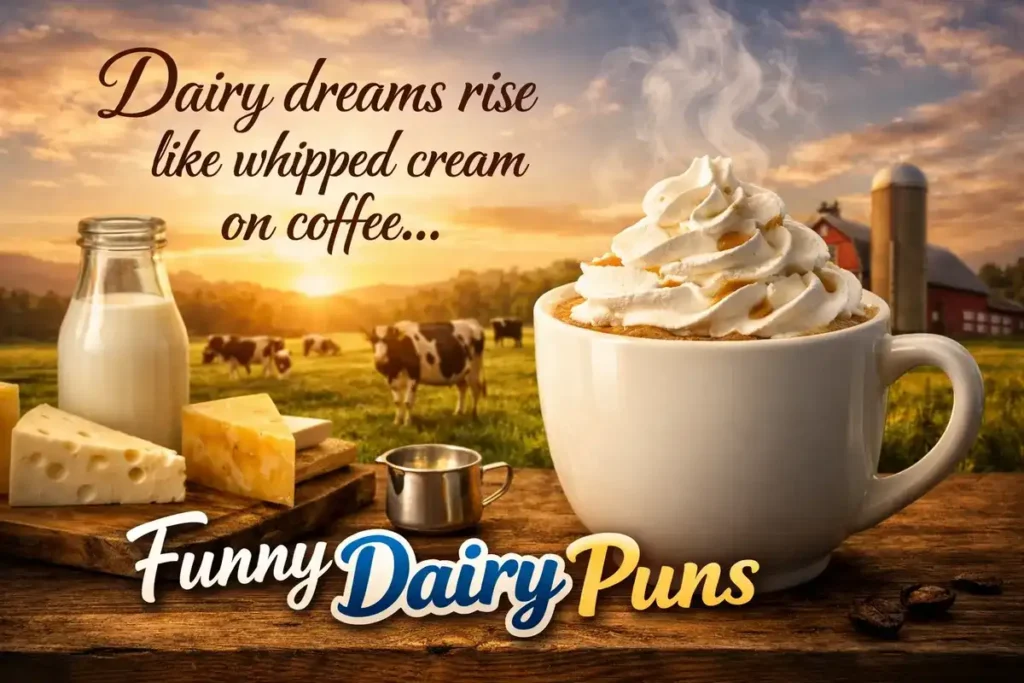 Dairy dreams rise like whipped cream on coffee.