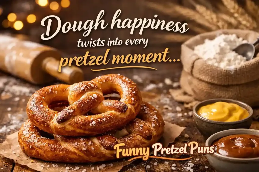 Dough happiness twists into every pretzel moment.