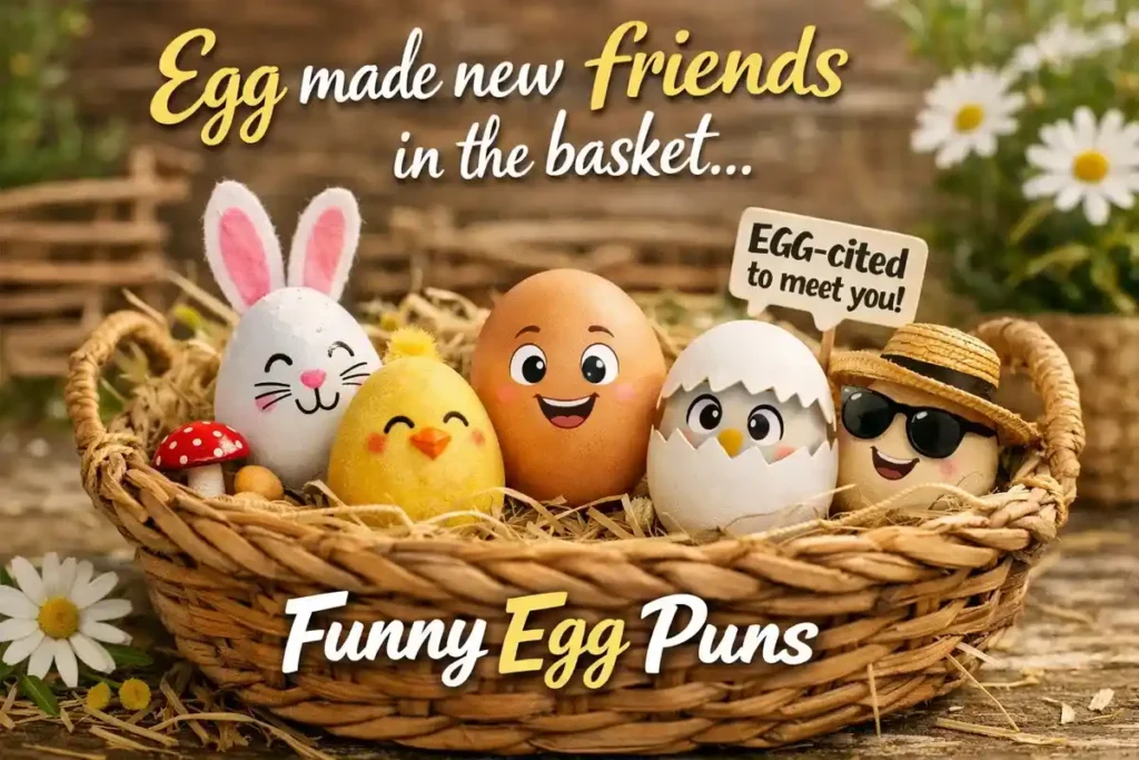 Egg made new friends in the basket.