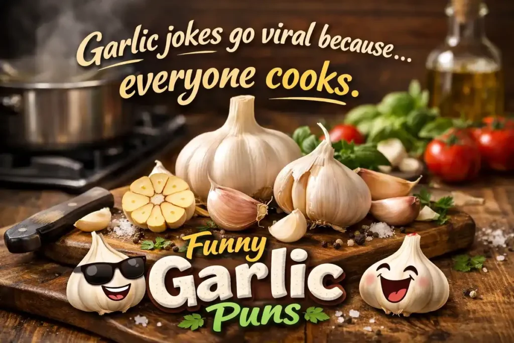 Garlic jokes go viral because everyone cooks.
