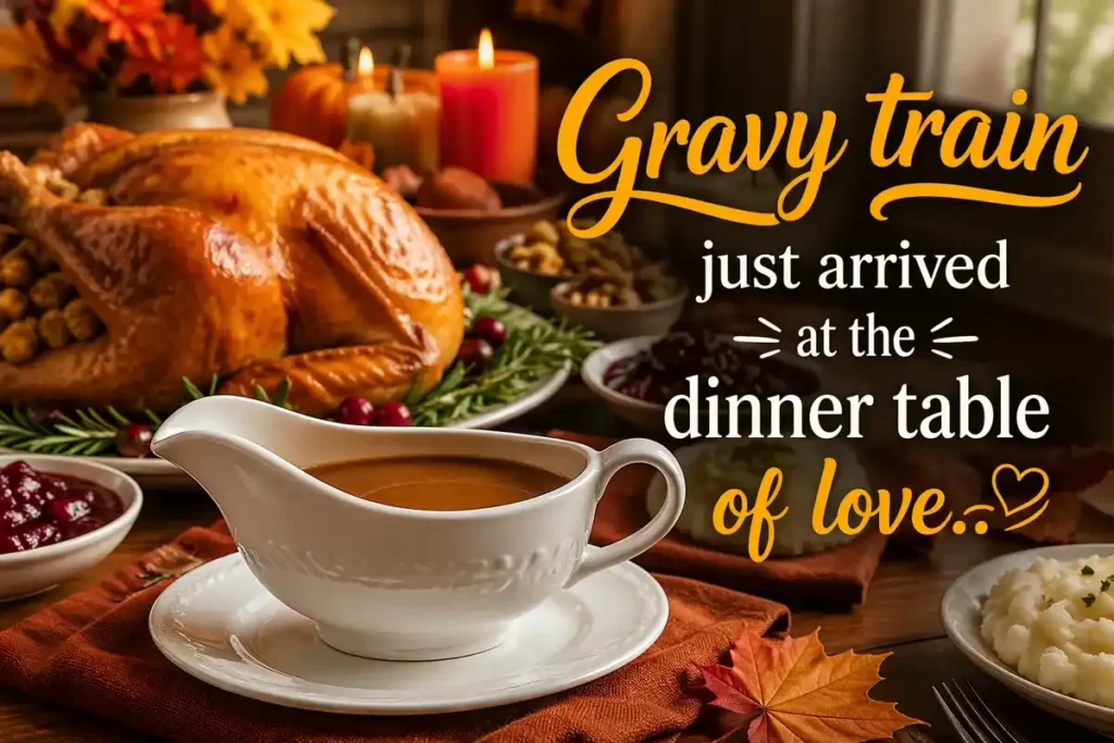 Gravy train just arrived at the dinner table of love.